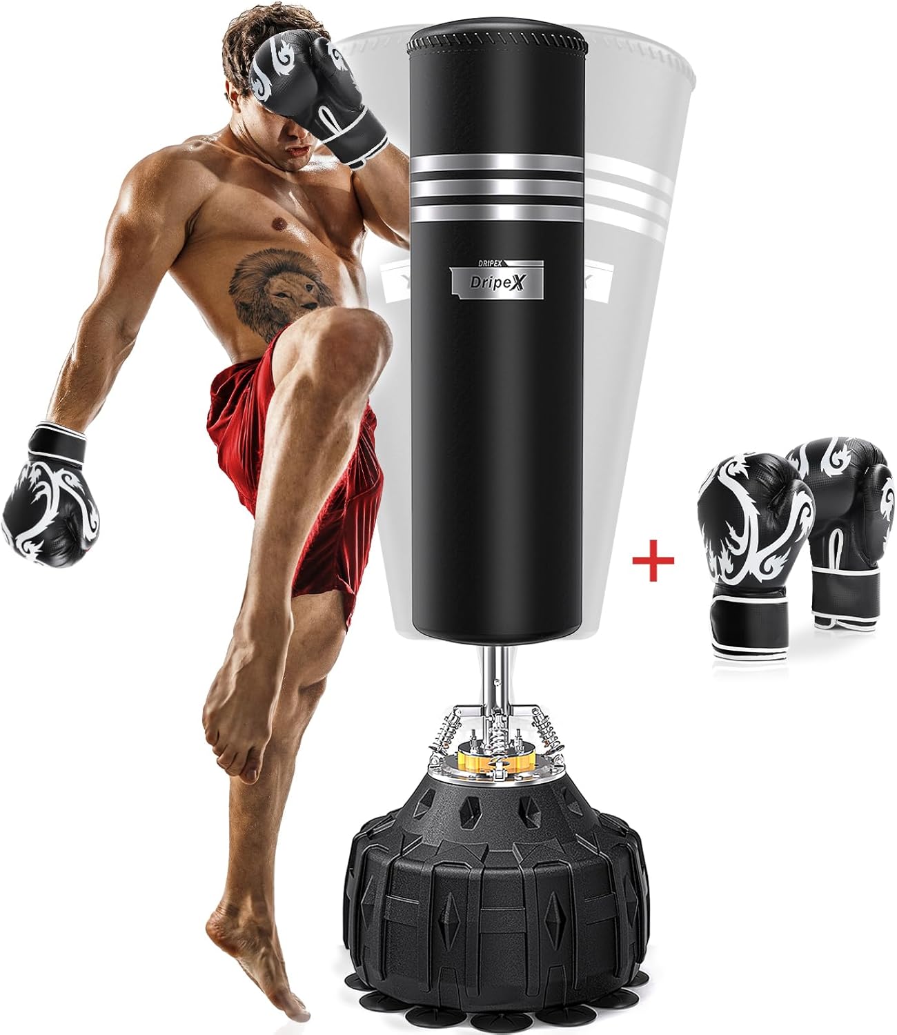 Dripex Upgraded Punching Bag + Boxing Gloves